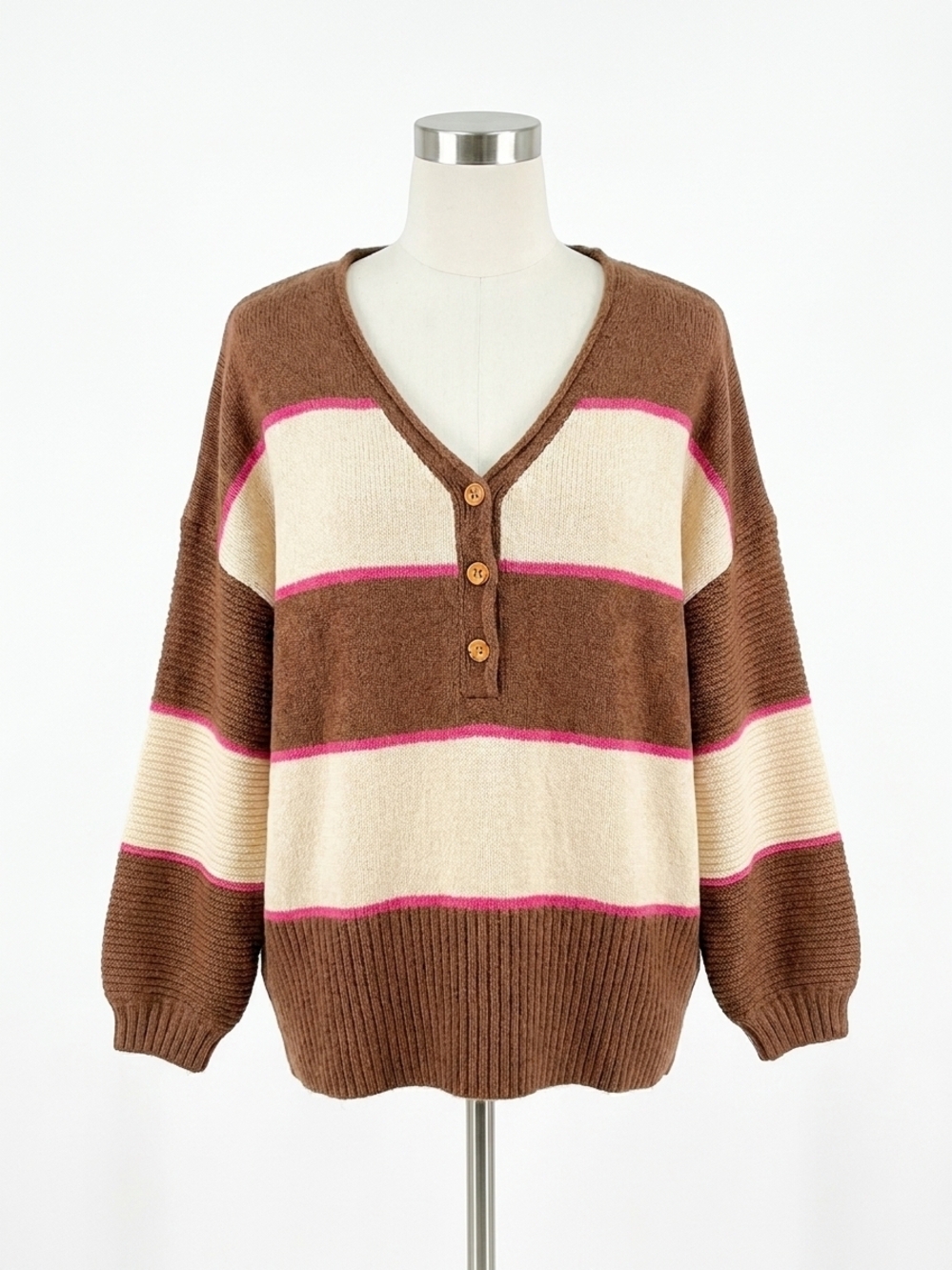 NEW ENTRO take some time sweater in brown